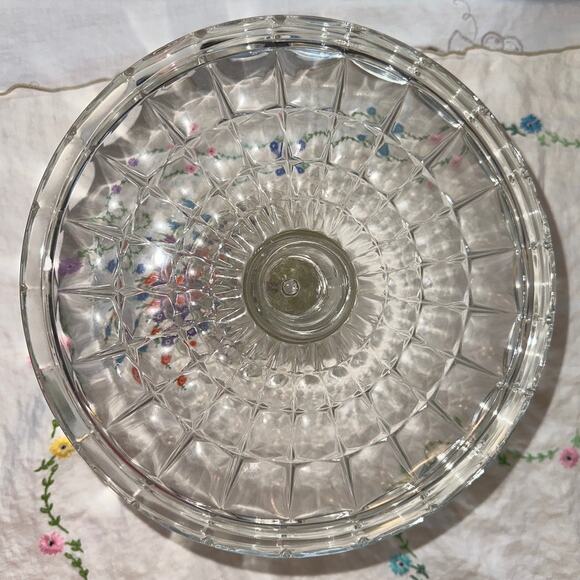 Vintage Indiana Glass 10” Round Constellation Cake Stand With Rum Well - Picture 2 of 9